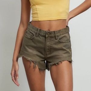 Urban Outfitters | BDG High Rise Cheeky Denim Short Moss